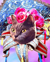 Laden Sie das Bild in den Galerie-Viewer, Diamond Painting – Mardigras Katze – 40 x 50 cm auf Keilrahmen gespannt | Figured&#39;Art
