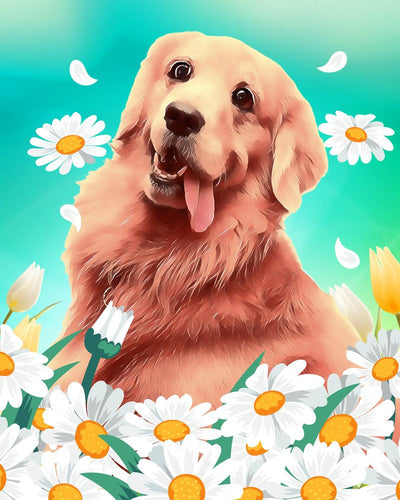 Malen nach Zahlen – Golden Retriever
