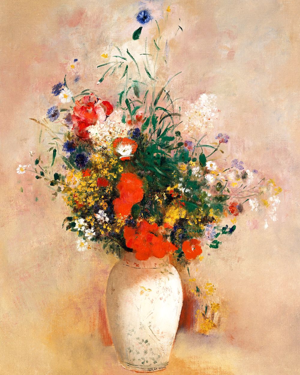 Diamond Painting – Vase mit Blumen – Odilon Redon – 40 x 50 cm auf Keilrahmen gespannt | Figured'Art