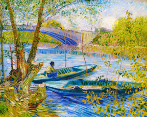 Malen nach Zahlen – Angler und Boote an der Pont de Clichy – Van Gogh