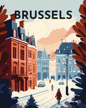 Laden Sie das Bild in den Galerie-Viewer, Malen nach Zahlen – Reiseplakat Brüssel