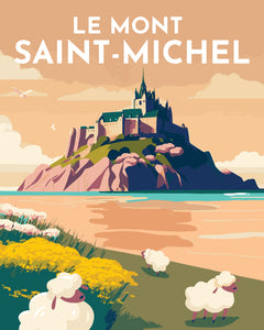 Malen nach Zahlen – Reiseplakat Mont Saint-Michel