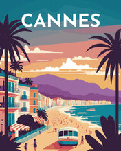 Laden Sie das Bild in den Galerie-Viewer, Malen nach Zahlen – Reiseplakat Cannes