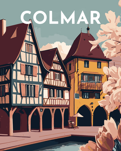 Malen nach Zahlen – Reiseplakat Colmar