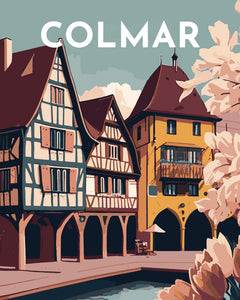 Malen nach Zahlen – Reiseplakat Colmar