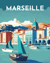 Laden Sie das Bild in den Galerie-Viewer, Malen nach Zahlen – Reiseplakat Marseille
