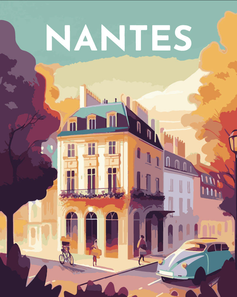 Malen nach Zahlen – Reiseplakat Nantes