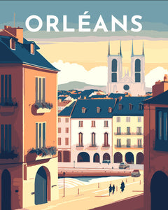 Malen nach Zahlen – Reiseplakat Orleans