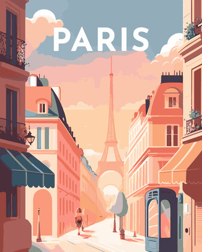 Malen nach Zahlen – Reiseplakat Paris I