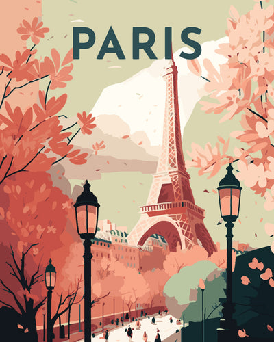 Malen nach Zahlen – Reiseplakat Paris II
