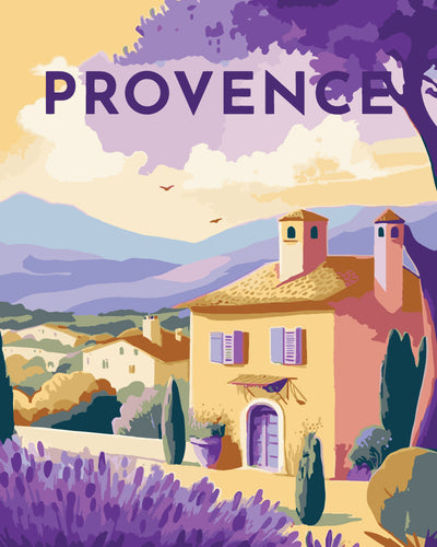 Malen nach Zahlen – Reiseplakat Provence