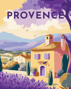 Malen nach Zahlen – Reiseplakat Provence