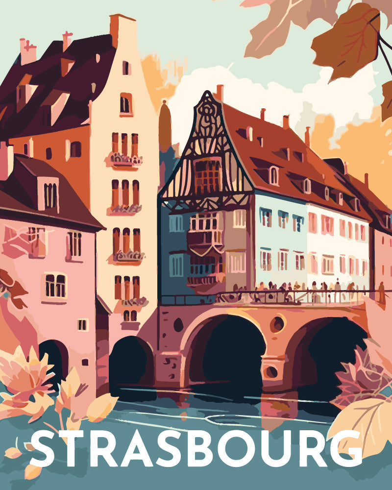 Malen nach Zahlen – Reiseplakat Straßburg