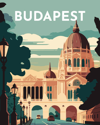 Malen nach Zahlen – Reiseplakat Budapest