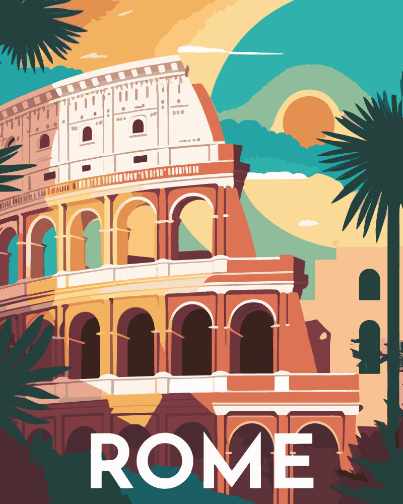 Malen nach Zahlen – Reiseplakat Rom