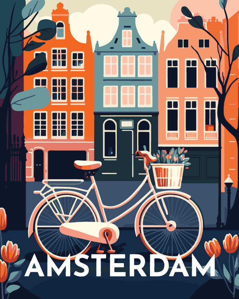 Malen nach Zahlen – Reiseplakat Amsterdam