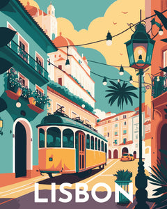 Malen nach Zahlen – Reiseplakat Lissabon