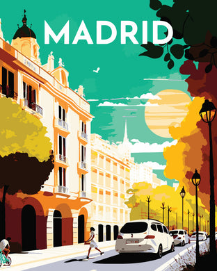 Malen nach Zahlen – Reiseplakat Madrid