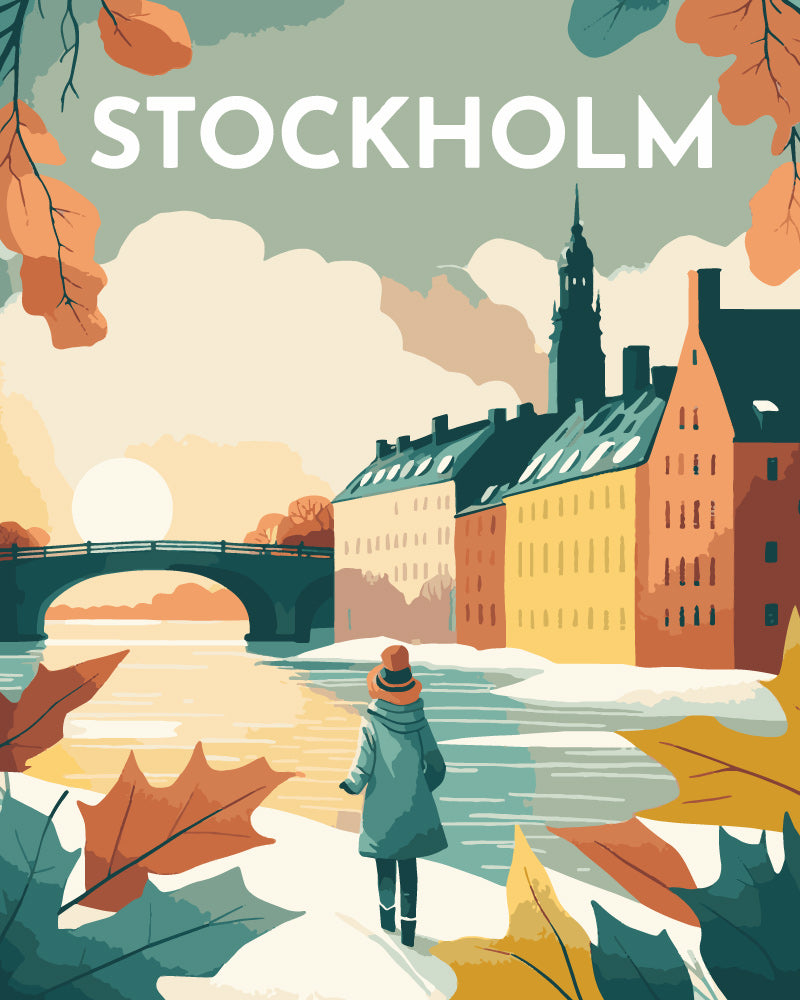Malen nach Zahlen – Reiseplakat Stockholm