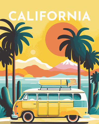 Malen nach Zahlen – Reiseposter Kalifornien