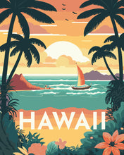 Laden Sie das Bild in den Galerie-Viewer, Malen nach Zahlen – Reiseposter Hawaii