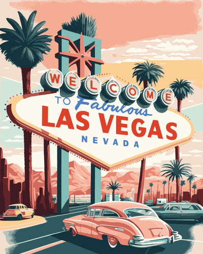 Malen nach Zahlen – Reiseposter Las Vegas