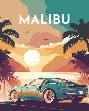 Malen nach Zahlen – Reiseposter Malibu