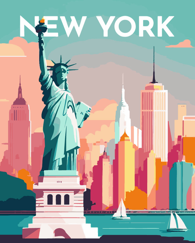 Malen nach Zahlen – Reiseposter New York