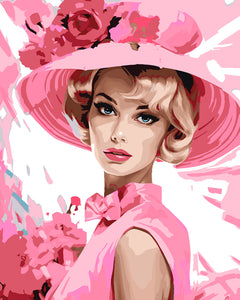 Malen nach Zahlen Figured'Art – Diva mit rosa Hut