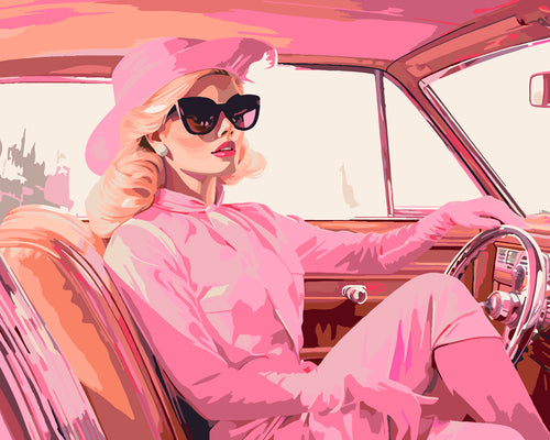 Malen nach Zahlen Figured'Art – Rosa Spritztour der Diva