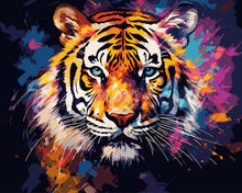 Laden Sie das Bild in den Galerie-Viewer, Malen nach Zahlen Figured&#39;Art – Tiger Farbenfroh Abstrakt
