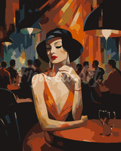 Laden Sie das Bild in den Galerie-Viewer, Malen nach Zahlen Figured&#39;Art – Art-Deco-Frau in einem Club