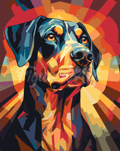 Laden Sie das Bild in den Galerie-Viewer, Malen nach Zahlen Figured&#39;Art – Art-Deco-Hund