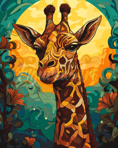 Malen nach Zahlen Figured'Art – Giraffe Art Deco