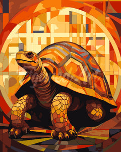 Malen nach Zahlen Figured'Art – Schildkröte Art Deco