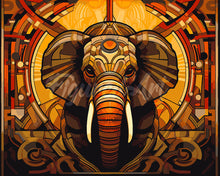 Laden Sie das Bild in den Galerie-Viewer, Malen nach Zahlen Figured&#39;Art – Elefant Art Deco