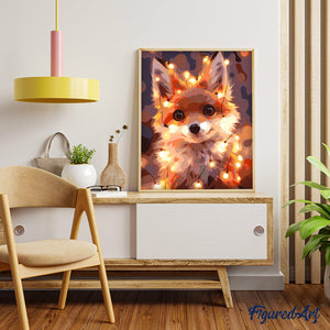 Kleiner Fuchs mit Glühbirnen