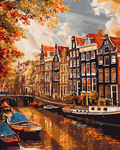 Malen nach Zahlen Figured'Art – Sonnenschein in Amsterdam