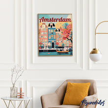 Laden Sie das Bild in den Galerie-Viewer, Reiseposter Amsterdam in voller Blüte