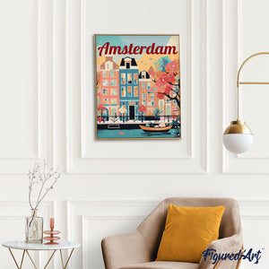 Reiseposter Amsterdam in voller Blüte