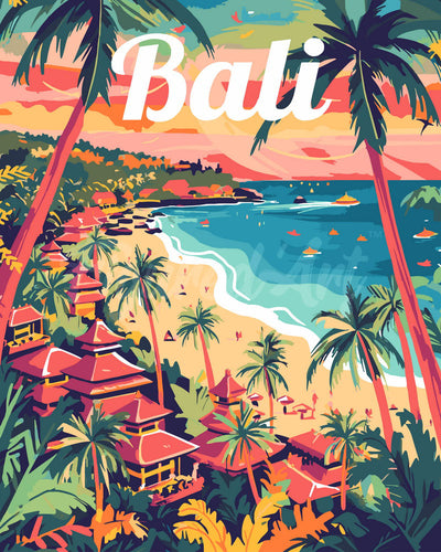 Malen nach Zahlen Figured'Art – Reiseposter Bali