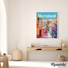 Laden Sie das Bild in den Galerie-Viewer, Reiseposter Marrakesch Marokko