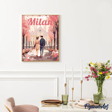 Laden Sie das Bild in den Galerie-Viewer, Reiseposter Mailand in voller Blüte