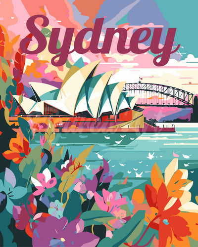 Malen nach Zahlen Figured'Art – Reiseposter Sydney