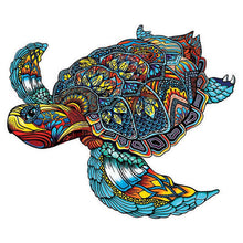Laden Sie das Bild in den Galerie-Viewer, 2D Holzpuzzle – Riff-Schildkröte