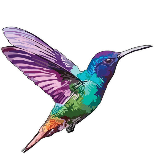 2D Holzpuzzle – Kolibri