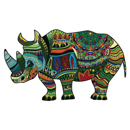 2D Holzpuzzle – Nashorn