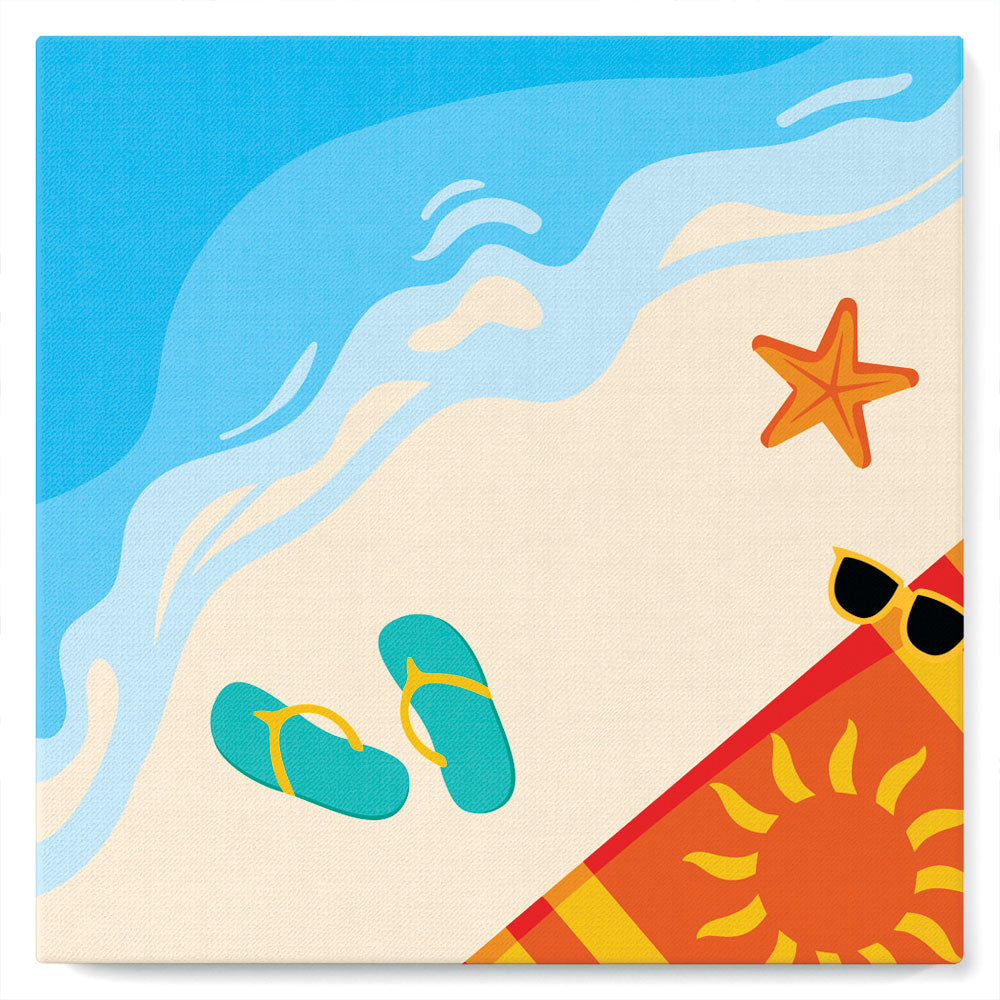 Mini Malen nach Zahlen mit Rahmen 20x20cm - Zum Strand