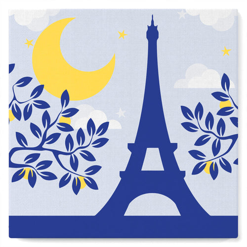 Mini Malen nach Zahlen mit Rahmen 20x20cm - Paris unter dem Mond