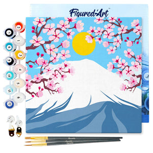 Mini Malen nach Zahlen mit Rahmen - Berg Fuji